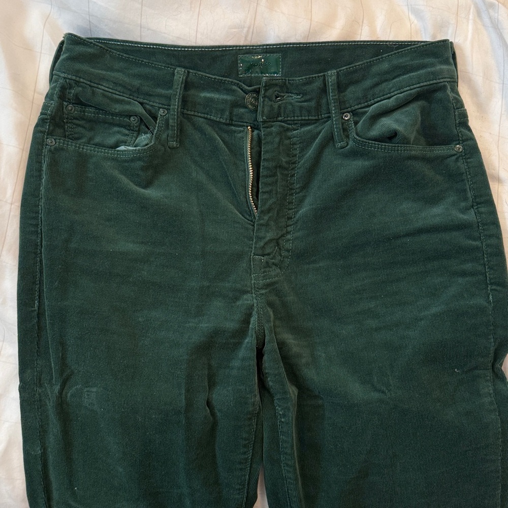 MOTHER Forest Green Corduroy flare pant